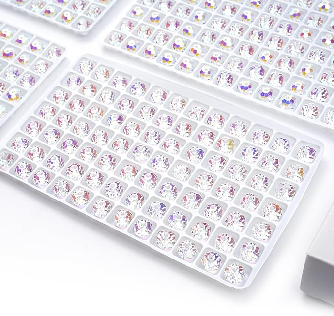 336 pcs 8mm 68 Faceted Sparkly Crystal Rondelle Beads Bulk AB Clear Glass Bead Set for DIY Jewelry Bracelet Necklace Earring Making Crafts Kit (Flash White)