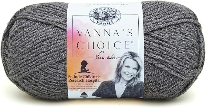 Lion Brand Yarn (1 Skein Vanna's Choice Yarn, 1 Pack, Charcoal Grey