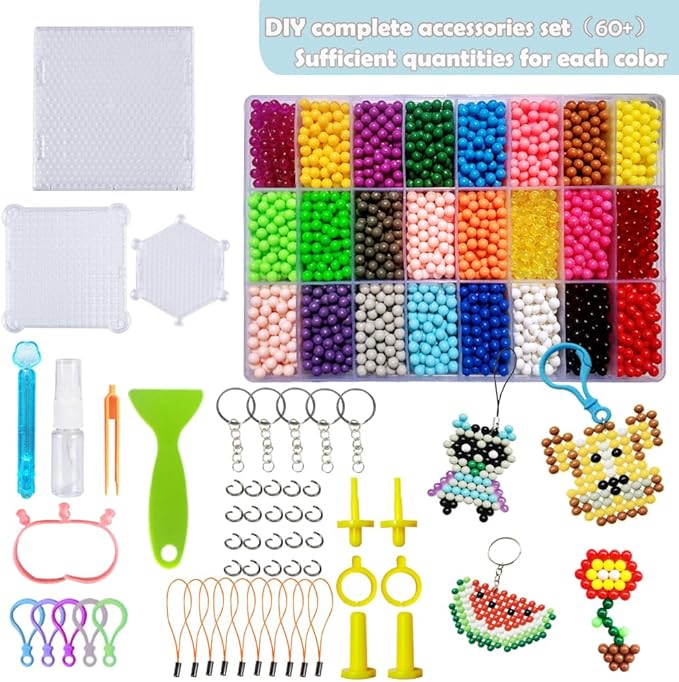 kacaga non-iron fuse beads over 6,000 beads 5mm no repeated colors arts crafts bead includes accessories set refill creative diy kit toys for kids