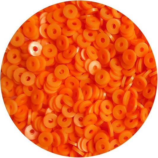 2000pcs Orange Clay Beads for Bracelets Making - Heishi Polymer Flat Disc Spacer Clay Bead for Jewelry Earring DIY Crafts 6mm