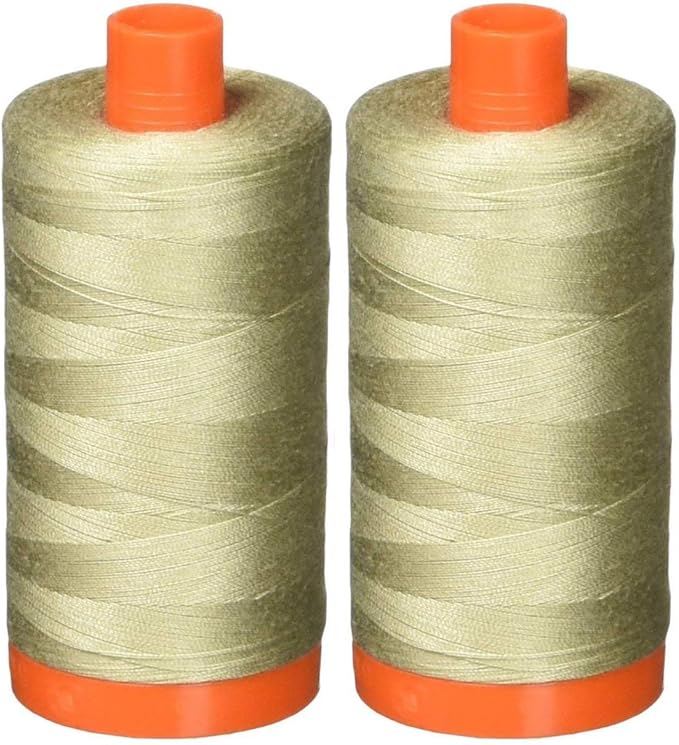 2-Pack - Aurifil 50WT - Stone (2324) Solid - Mako Cotton Thread - 1422 Yards Each