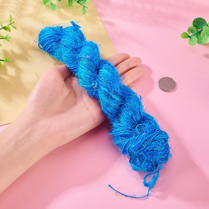 65.62 Yards Sari Silk Ribbon Yarn, Recycled Sari Ribbon Yarn Tassels Skeins Vintage Fabrics Crafts for Knitting Crocheting Macrame Tassels Scrapbook Craft Project Decor