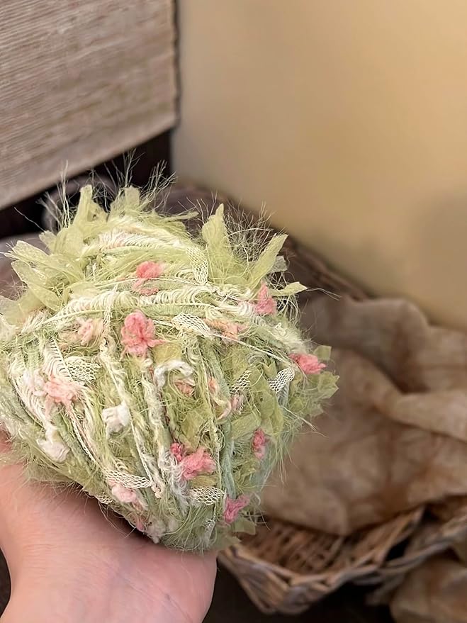 Hand Spun Art Yarn 6 Pack of 50g/Skein Fancy Yarn Multifiber Multicolored with Hand Blended Handmade for Jewelry Making Junk Magazines Knitting Crafts Textile Decorative Tassels Card Making