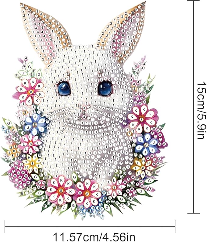 Tontut Easter Diamond Painting Wall Hanging, Bunny Special Shape Diamond Painting Kits, Acrylic Crafted Diamond Art for Home Wall Garden Decoration