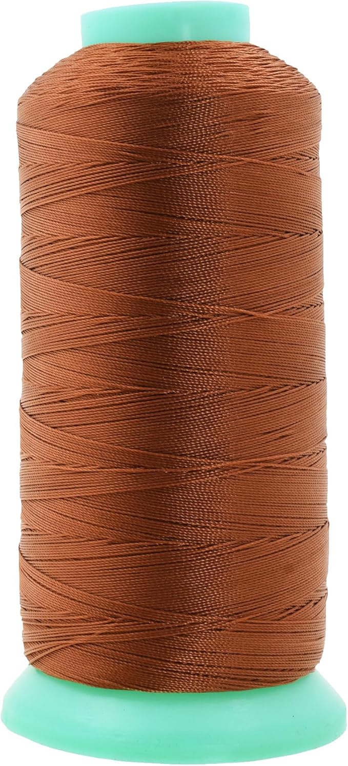 Mandala Crafts Size 92 280D T90 Bonded Nylon Thread - Bourbon Brown 1100 YDs Tex 90 Heavy Duty Sewing Threads for Leather, Jeans, Weaving, Outdoor Marine Upholstery
