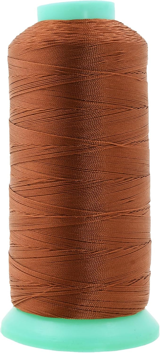 Mandala Crafts Size 92 280D T90 Bonded Nylon Thread - Bourbon Brown 1100 YDs Tex 90 Heavy Duty Sewing Threads for Leather, Jeans, Weaving, Outdoor Marine Upholstery