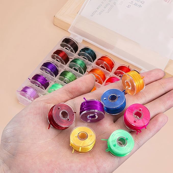 25 Colors 0.8mm Elastic String Cord for Bracelets, Elastic Cord Thread with Scissors Stretchy String Kit for Jewelry Making Necklaces Beading and Crafts
