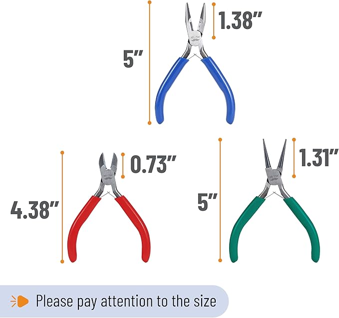 Mr. Pen- Jewelry Pliers, 3 Pack, Jewelry Making kit, Mini Pliers for Jewelry Making, Wire Cutters for Jewelry Making