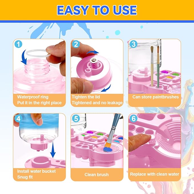 New Paint Brush Cleaner Tool,Brush Rinser Cup Painting Running Water Circulation Art Supplies for Acrylic,Watercolor and Water Based Creative Gift for Adult Artist Beginners Kids