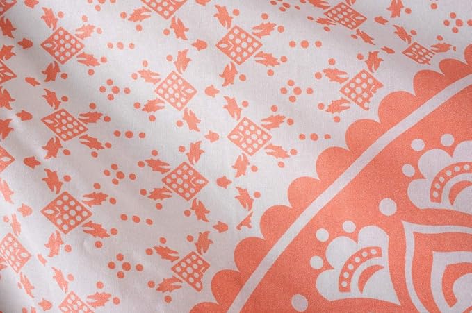 popular handicrafts tapestry wall hanging hippie ombre mandala bohemian hippy intricate indian tapestries bedspread 84 x 90 inches (215cm x 230cm) coral peach