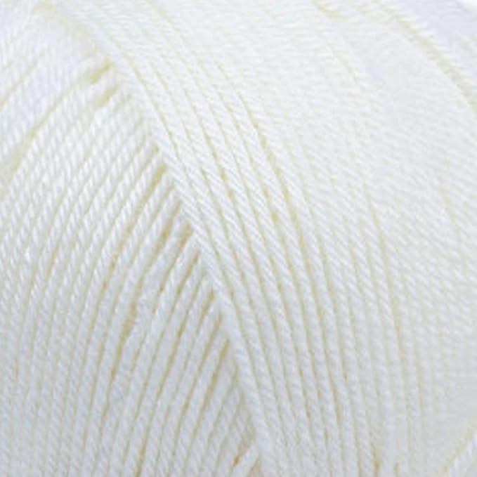 Silky Touch Acrylic Yarn - Soft Sport Weight Yarn for Crochet & Knitting - 100g / 383yds - 100% Microfiber Acrylic - Lightweight Fine Smooth Yarn(White - Sugar White, 4 Skeins)