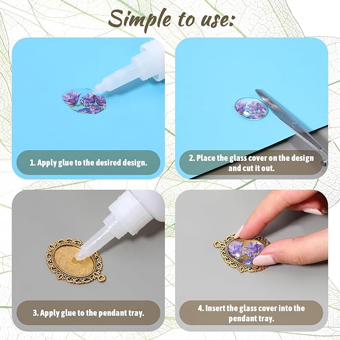 30 Pcs Pendant Tray Kit, 15 Pcs 30 x 40 mm Oval Bezel Blank Pendant Trays Base, 15 Pcs Transparent Glass Cabochons, Cameo Pendants for DIY Bridal Bouquet Photo Pendants Memorial Jewelry Making Necklace