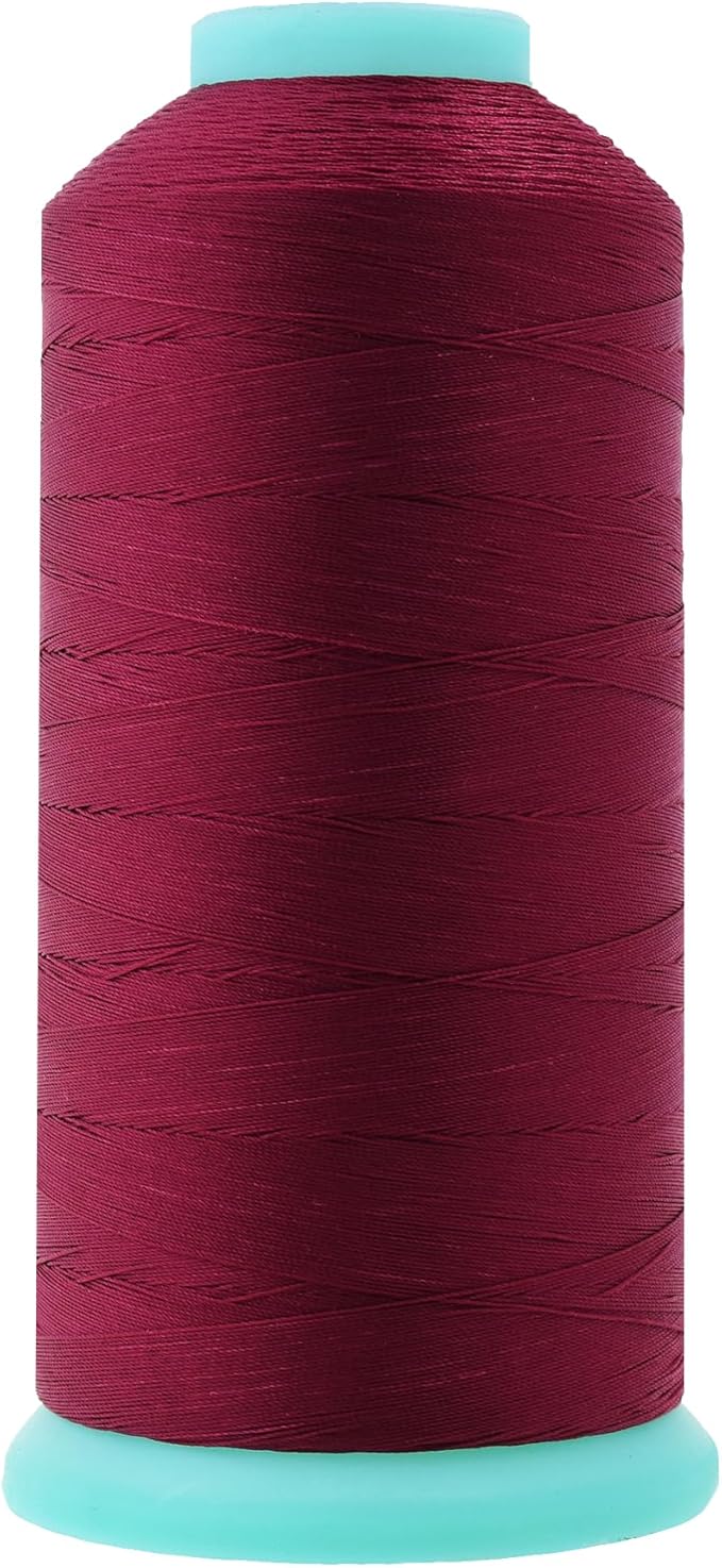 Mandala Crafts Size 46 210D T45 Bonded Nylon Thread - Wine 2843 YDs Tex 45 Heavy Duty Sewing Threads for Leather, Jeans, Weaving, Outdoor Marine Upholstery