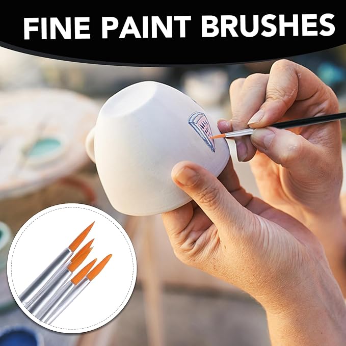 AROIC Small Paint Brushes Bulk,110 Pcs Black Nylon Hair Paint Brushes with Flat and Round Pointed Acrylic Paint Brush Set,Craft Oil Watercolor Face Artist and Kids Painting Kits