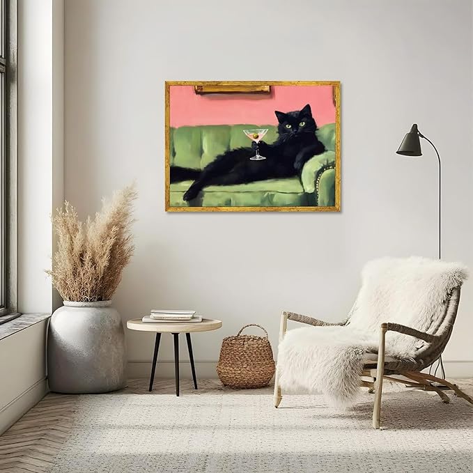 EIBEILI Diamond Art Kits for Adults, Vintage Cat Diamond Painting Art for Beginner DIY Round 5D Paint with Diamonds Pictures Gem Full Drill Diamond Dots Crystal Kits for Home Wall Decor Gifts 12x16in