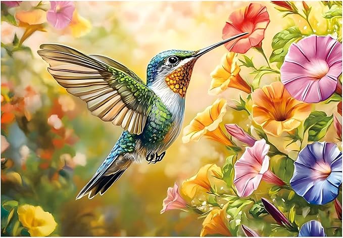 Hummingbird Paint by Numbers for Adult, Hummingbird Paint by Numbers Kit for Adults Beginners, DIY Acrylic Painting on Canvas for Home Wall Art Decor 16x20Inch