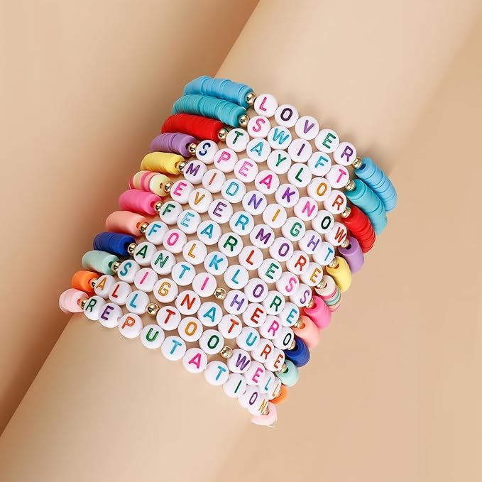 1000pcs Letter Beads Colorful Heart and Smiley Beads 7x4mm for Jewelry Making Bracelet Hair Braids Crafts