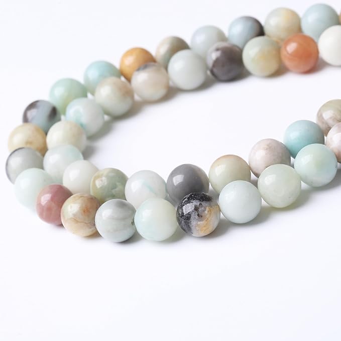 10MM 35PCS Fancy Stone Beads for Jewelry Making DIY Craft Gemstone Beads Kit Smooth Healing Crystal Beads for Bracelets, Necklaces