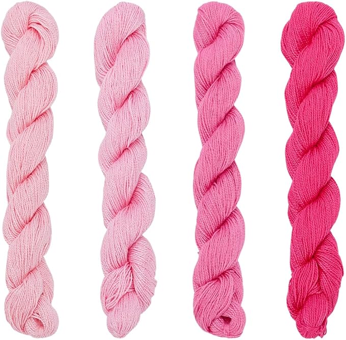 FREEBLOSS 4 Pcs Sashiko Thread Sashiko Skein 4 * 100 M Pure Cotton Embroidery Thread Japanese Sewing Threads Quilting & Embroidery Sewing Kit Supplies 4 Pink Theme Colors