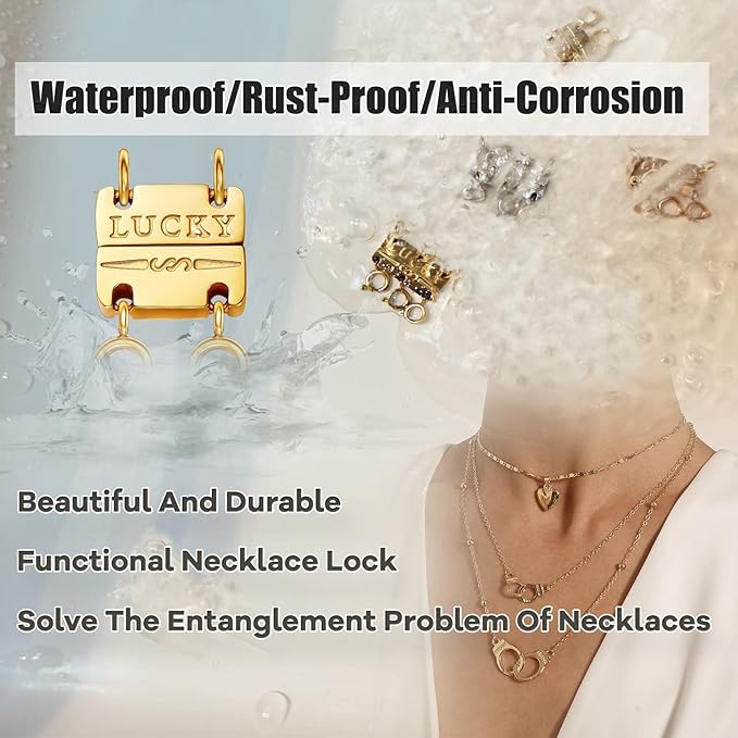 dailyacc lucky necklace layering clasp 18k gold and silver strong multiple necklace clasps for layered separator