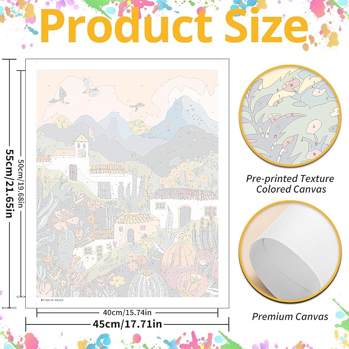 Paint by Numbers for Adult, Landscape Paint by Numbers Kit for Adults Beginners, DIY Landscape Acrylic Painting on Canvas for Home Wall Art Decor 16x20 Inch