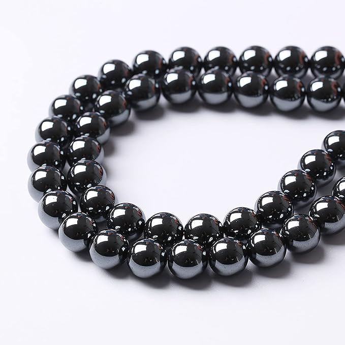 71pcs 6mm AAA Black Hematite Beads Natural Stone Gemstone Round Loose Beads for Jewelry Making DIY Bracelets Necklace Earrings