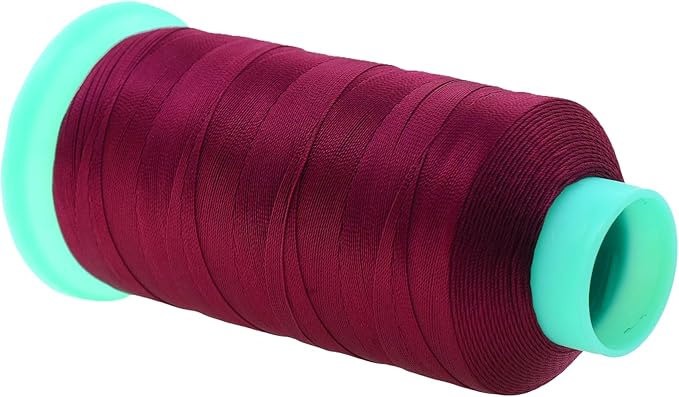 Mandala Crafts Size 92 280D T90 Bonded Nylon Thread - Burgundy 1100 YDs Tex 90 Heavy Duty Sewing Threads for Leather, Jeans, Weaving, Outdoor Marine Upholstery