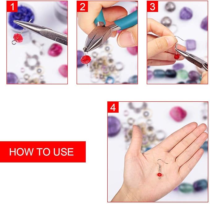 anezus Jewelry Repair Kit with Jewelry Pliers, Jewelry Making Tools, Beading String and Jewelry Making Supplies for Jewelry Repair, Jewelry Making and Beading