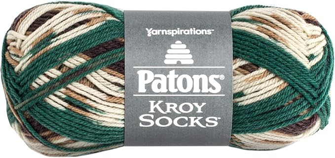 Patons Kroy Socks Yarn - (1) Gauge - 1.75 oz - Woodsie Woodsie - For Crochet, Knitting & Crafting