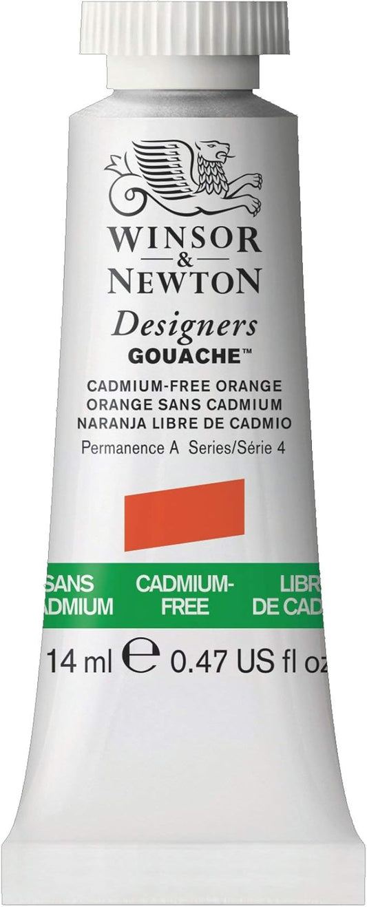 Winsor & Newton Designer's Gouache, 14 ml (0.47oz) tube, Cadmium-Free Orange