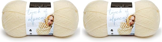(1 Skein) Lion Brand Yarn Touch of Alpaca Yarn, Cream (Pack of 2)