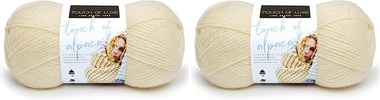 (1 Skein) Lion Brand Yarn Touch of Alpaca Yarn, Cream (Pack of 2)