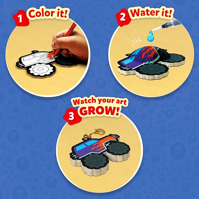 skillmatics 3d art kit – aqua puffs just cool things, mess-free paint by number craft for kids, diy color & inflate activity, travel toys & creative gift for boys & girls ages 4, 5, 6, 7, 8, 9, 10