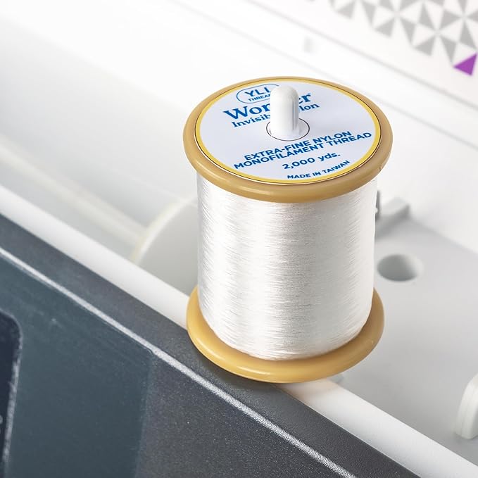 YLI Threads Wonder Invisible – Clear Nylon Monofilament Thread | Strong, Soft & Lightweight for Applique & Quilting – 2000 Yard Spool