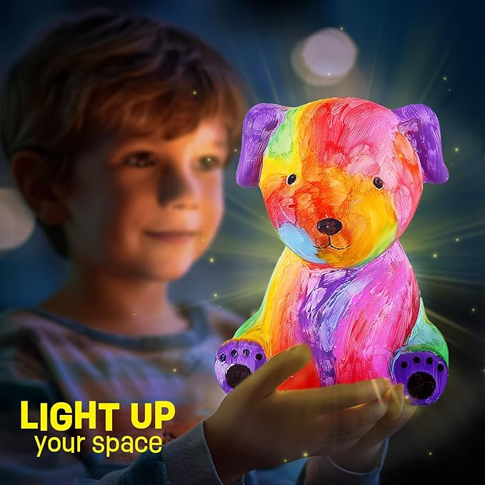 laoese paint your own dog lamp kit, art supplies painting kits for kids, arts and crafts for kids ages 8-12, dog toys girls boys halloween birthday christmas gifts ages 3 4 5 6 7 8 9 10 11 12+