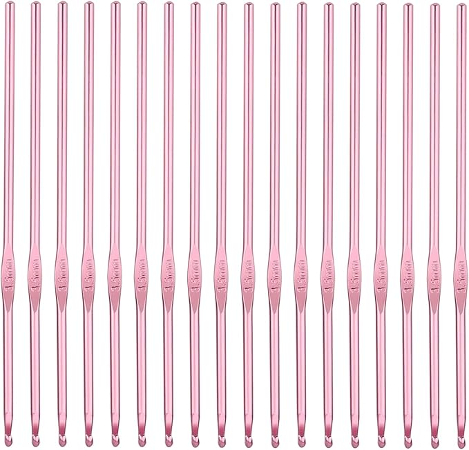 Hordolry 3.5mm Crochet Hooks Bulk, 18Pcs Aluminum Crochet Needle, Knitting Needles for Craft Yarn Contribute to Beginners
