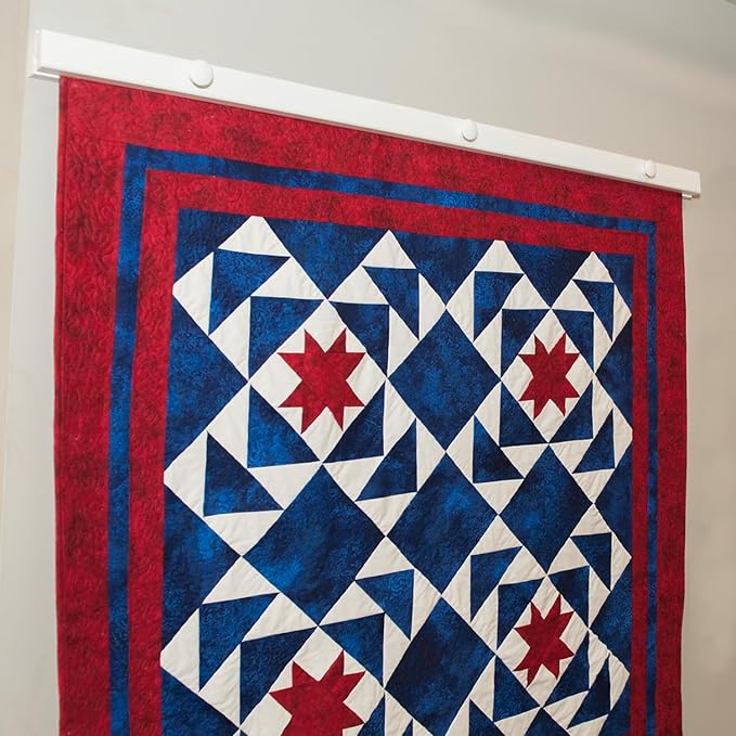 RRD Amish Made Quilt Rack Wall Mount - Rustic Tapestry Hangers for Rugs, Tapestries & More - Maple Wood, White Paint (96')
