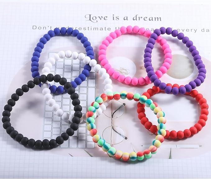 250Pcs Purple Clay Beads for Bracelets Making, 6mm Round Beads for DIY Necklace Earring Making Kit