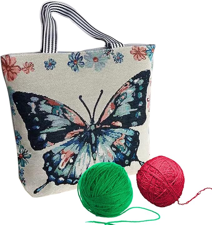 Crochet Bag Organizer for Yarn, Large Knitting Bag Portable Yarn Storage Bag for Knitting Needles Crochet Hooks (G)