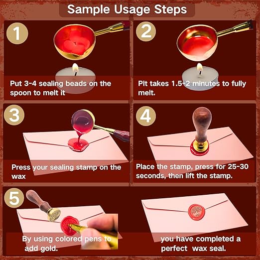 xxxHOLIC Wax Seal Kit – 360 Beads in 24 Colors, Smokeless & Crack-Resistant Seal Wax Starter Set with Melting Spoon & Tea Lights for Wedding Invitations & Envelope Sealing