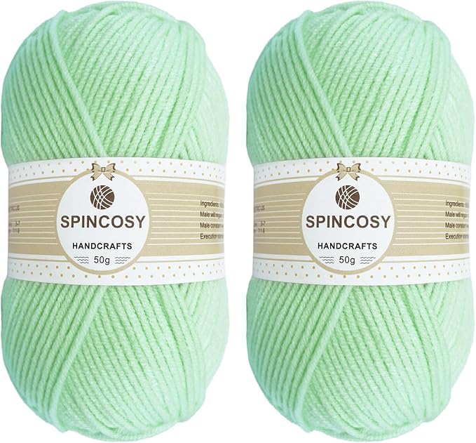 2 Pcs Crochet Yarn, Feels Soft 280 Yards Assorted Colors 4ply Acrylic Yarn,Yarn for Crochet & Hand Knitting (Aqua)