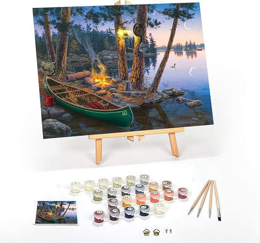 Ledgebay DIY Paint by Numbers Kit for Adults Framed Canvas: Beginner to Advanced Paint by Numbers Kit, Kits Include Acrylic Paint Set Brushes Tabletop Easel (Summer's Song 12" x 16" Framed)