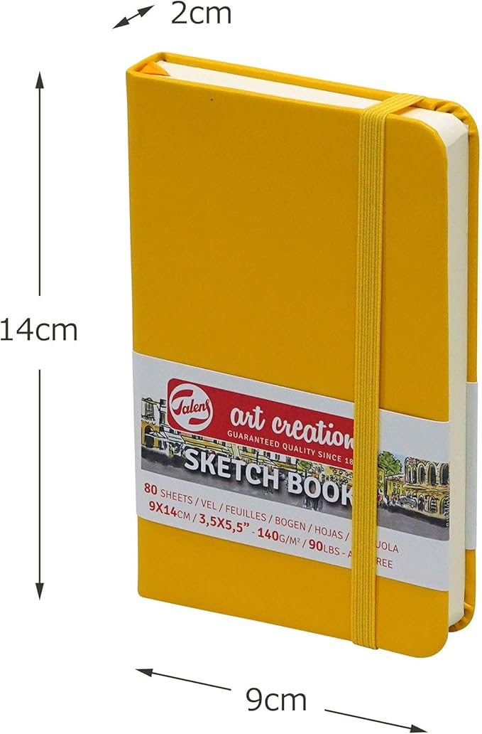 royal talens t9314-111m 441769 talens art creation sketchbook drawing notebook 3.5 x 5.5 inches (9 x 14 cm), golden yellow