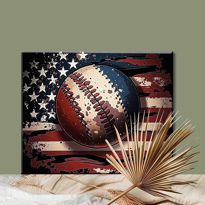 Aihonmin Abstract Rustic Rugby Painting,Paint by Numbers for Adults,DIY Acrylic Watercolor Painting by Numbers for Kids Beginners Painting Arts Craft On Canvas Home Wall Decor for Gift （Frameless）