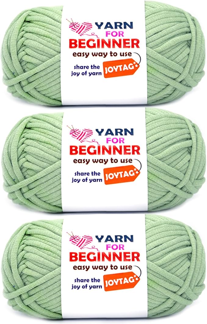 Avocado Green Beginners Crochet Yarn Cotton Crochet Yarn for Crocheting Knitting Beginners Crochet Kit-3 * 50g