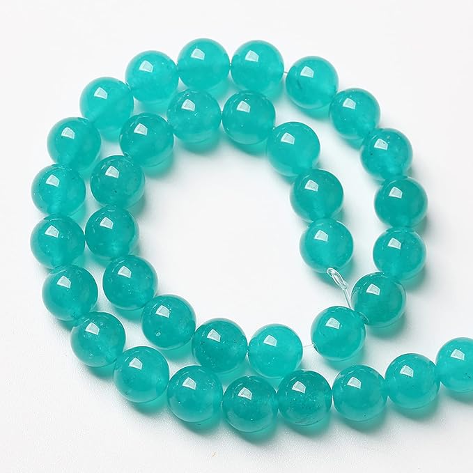 180PCS 4mm Natural Stone Beads Blue Amazonite Jade Stone Round Loose Beads for Jewelry Making DIY Bracelet Necklace 32" 2 Strands