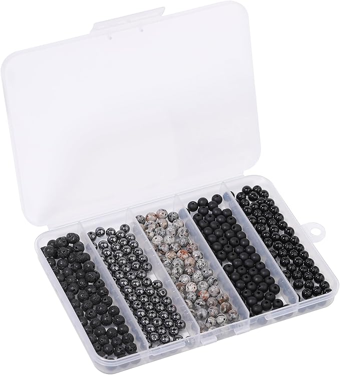 Songxi Stone Beads Bracelet Making Kit 300PCS, 6mm Loose Crystal Gemstone Beads for Bracelet Necklace Earring, DIY Crafts Beads for Jewelry Making for Couples Lovers Adults
