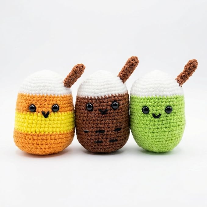 Kovarela Beginners Crochet Kit with Simple Crochet Yarn Yarn - with Step-by-Step Video Tutorials (Bubble Tea)