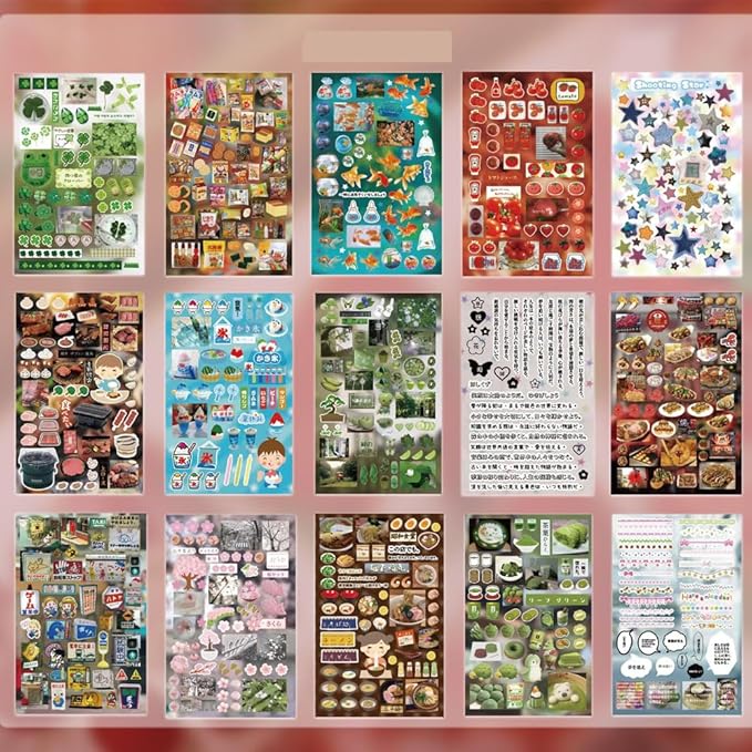Alideco 30pcs Scrapbook Stickers Vintage Cakes Cuisine Desserts Sticker Book for Adults Sticker journaling Stickers for Scrapbooking (mengdezuji)
