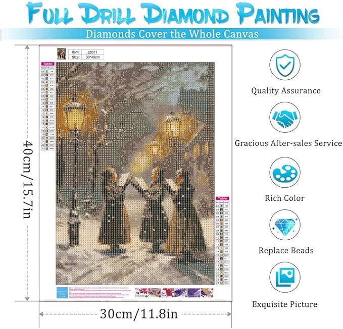 YPF Christmas Diamond Painting Kits Nativity Scene Diamond Painting for Adults Beginner, DIY Jesus was Born Diamond Art, Full Round Drill Religious Gem Art for Home Christmas Decor 12 x 16 Inch